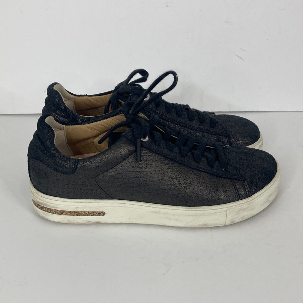 Birkenstock Bend Low Sneaker Womens 36 US 5 Metallic Black Comfy Lace Up Shoes